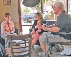 Deaton discusses pier over coffee