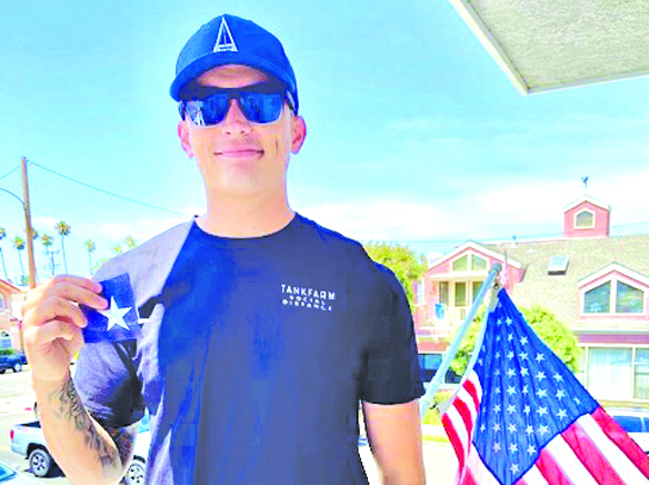 Tanner Bell w-flag star Seal Beach.w